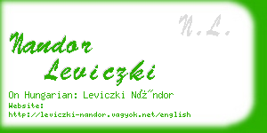 nandor leviczki business card